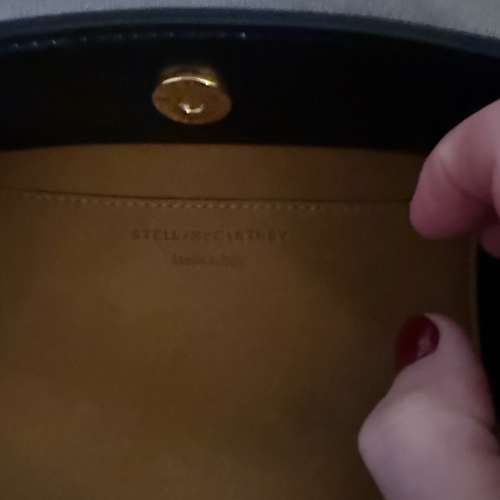 Stella McCartney Frayme Black Shoulder Bag with Gold and Silver Chain - Picture 3 of 6